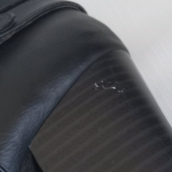 Charlotte Russe Black Faux Leather Chunky Block Heel Ankle Booties Women's 8 - Picture 7 of 12